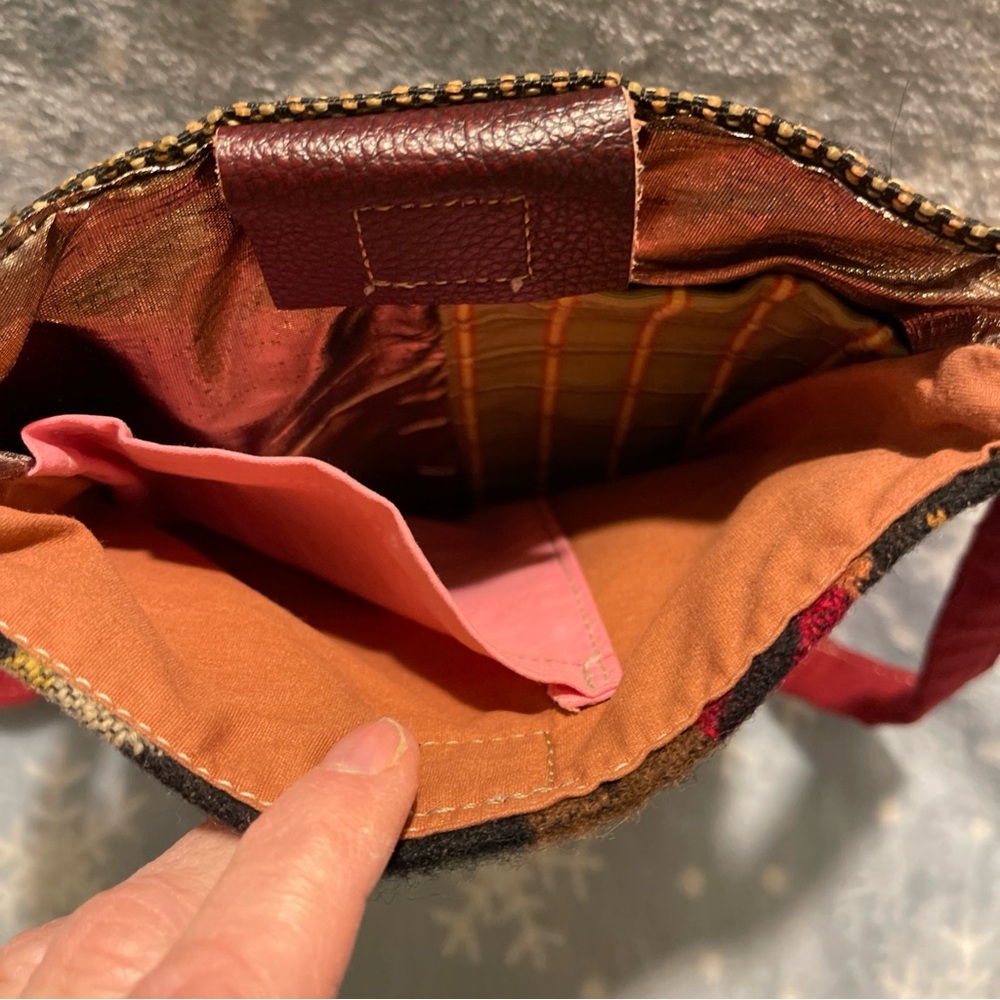 Boho Style Geometric Multicolor Patterned Wool Cr… - image 7